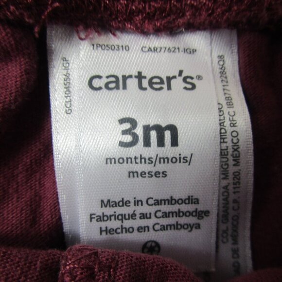 Lot of 4 Carter's Footed Leggings Pants Baby Girls 3M Multi Hearts Elastic Waist - Picture 2 of 10